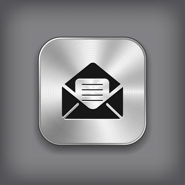 Mail icon - vector metal app button — Stock Vector