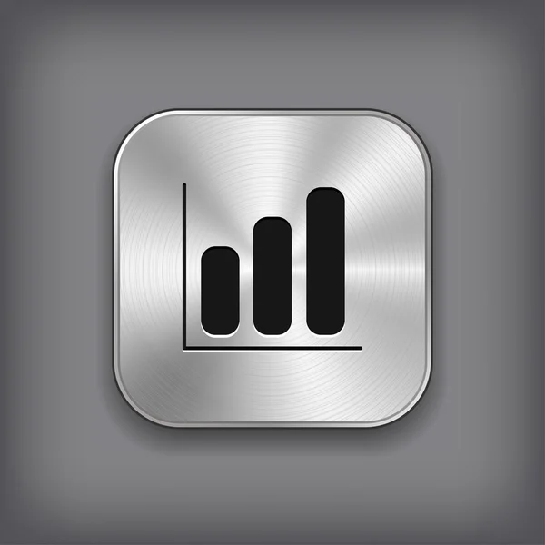 Diagramm-Symbol - Vektor Metall App-Taste — Stockvektor