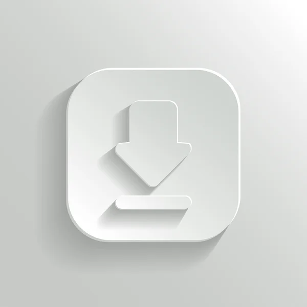 Download icon - vector white app button — Stock Vector