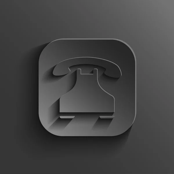 Telefon simgesi - vektör siyah app düğmesi — Stok Vektör