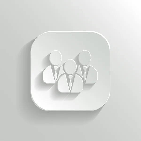 User group network icon - vector white app button — Stock Vector