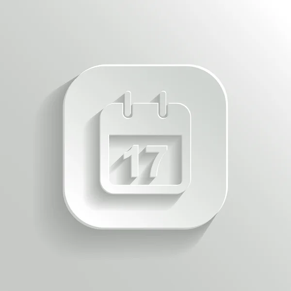 Icono de calendario - botón blanco app vector — Vector de stock