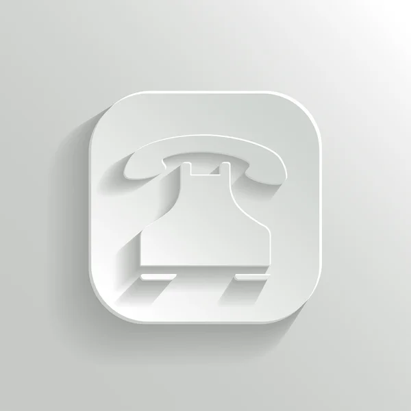 Icono de teléfono - botón blanco app vector — Vector de stock