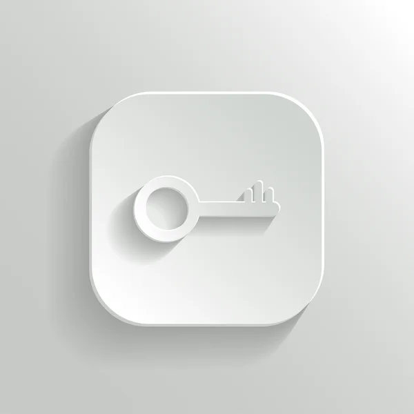 Icono de llave - botón blanco app vector — Archivo Imágenes Vectoriales