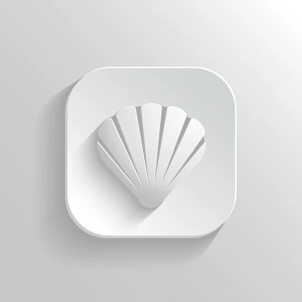 Icono de Shell - botón blanco app vector — Archivo Imágenes Vectoriales