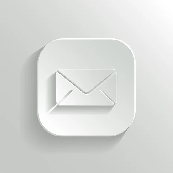 Mail icon - vector white app button — Stock Vector