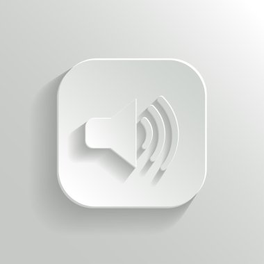 Speaker icon - vector white app button clipart