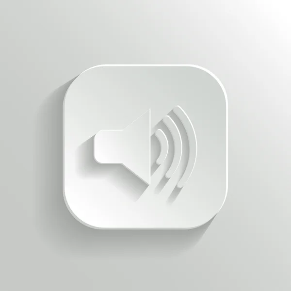 Ícone de alto-falante - botão branco app de vetor —  Vetores de Stock