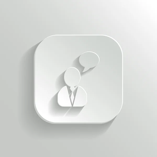 Tal ikon - vektor vit app knapp — Stock vektor