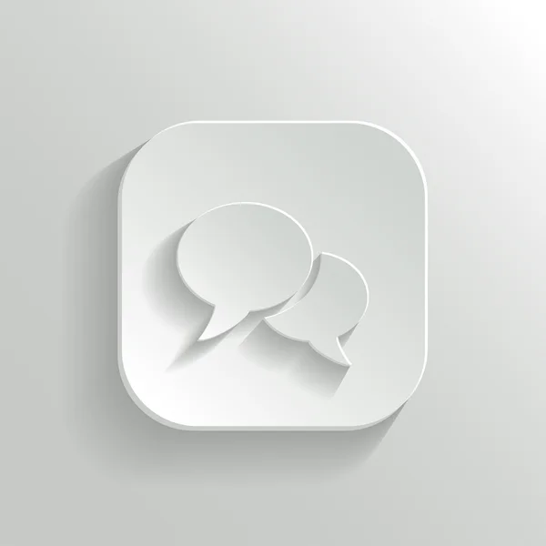 Speech icon - vector white app button — Stock Vector