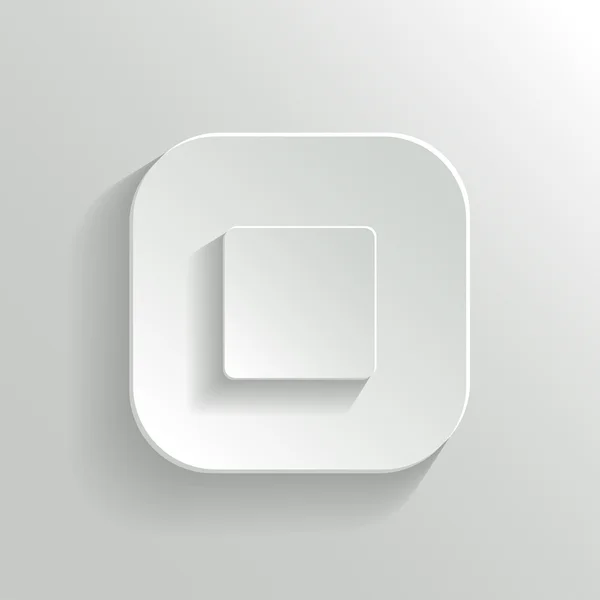 Stop - media player ikon - vektoros fehér app gomb — Stock Vector