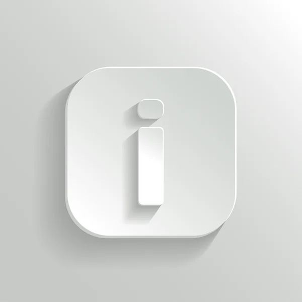 Icono de información - botón blanco app vector — Vector de stock