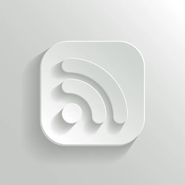 RSS icon - vector witte app knop — Stockvector