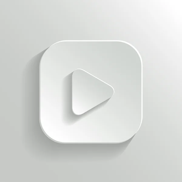 -media player ikonen - vektor vit app knappen Spela upp — Stock vektor