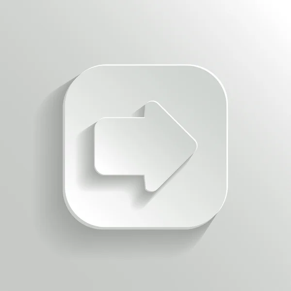 Ícone de seta - botão branco app de vetor — Vetor de Stock