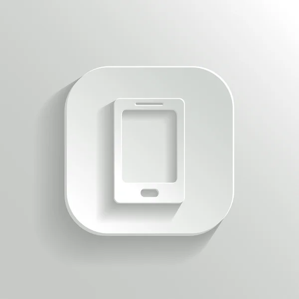 Icono de smartphone - botón blanco app vector — Vector de stock