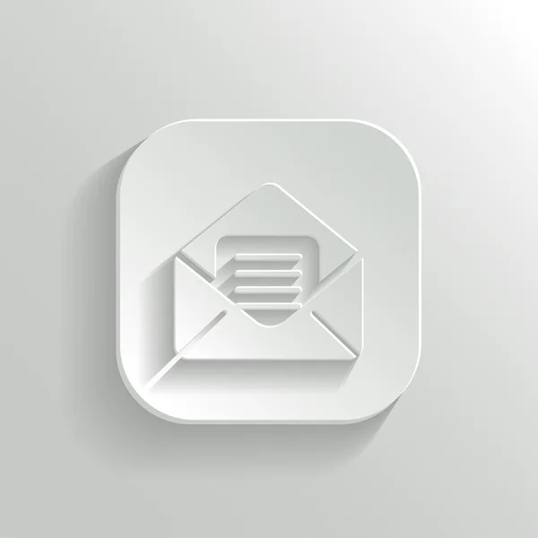 Mail icon - vector white app button — Stock Vector