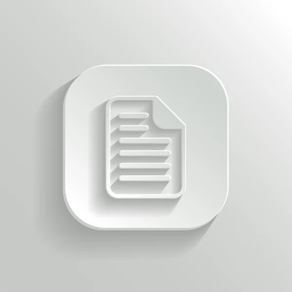 Значок документа - вектор белый app кнопка — стоковый вектор