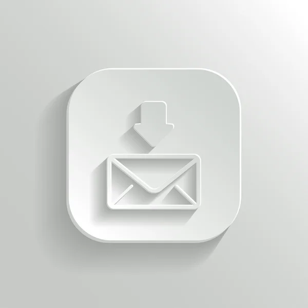 Mail icon - vector white app button — Stock Vector