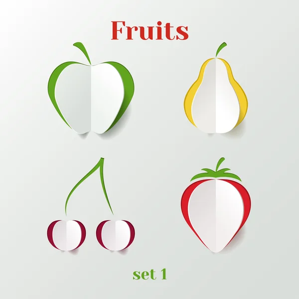 Reihe von Früchten — Stockvektor
