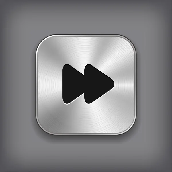 Media player icon - vector metal app button — Stock Vector