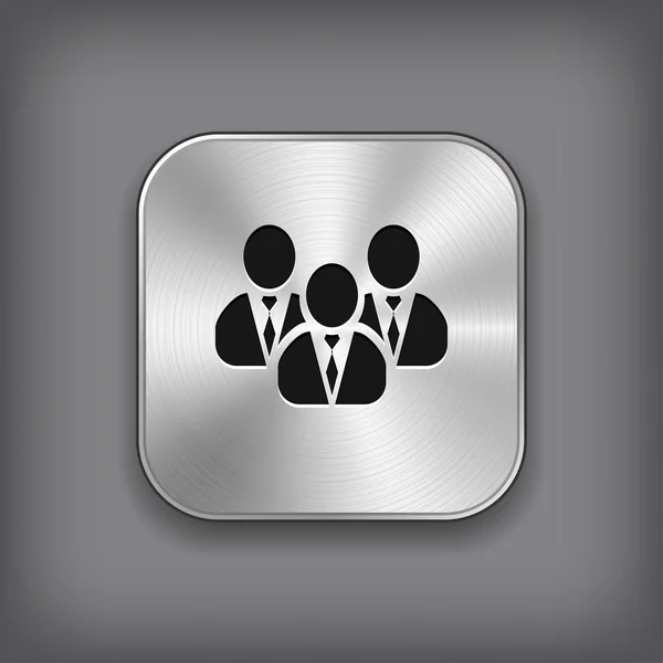 Gebruiker groep netwerkpictogram - vector metalen app knop — Stockvector