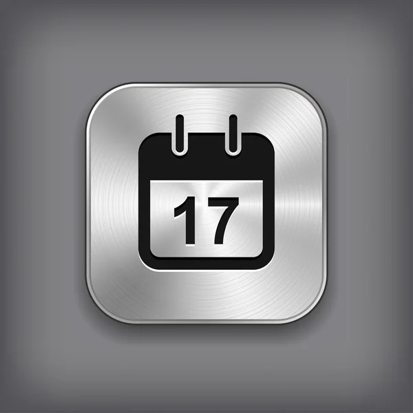 Icono del calendario - botón de aplicación de metal vector — Archivo Imágenes Vectoriales