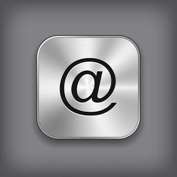 Icono de correo - botón de aplicación de metal vector — Vector de stock