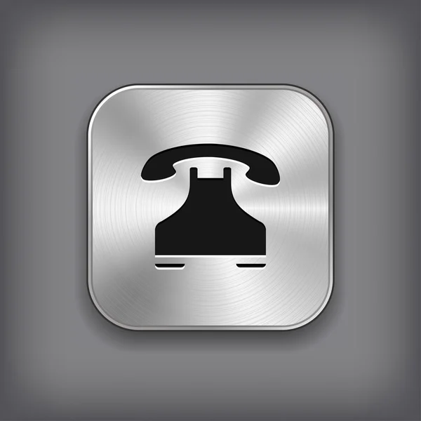 Ícone do telefone - botão app vetor de metal —  Vetores de Stock