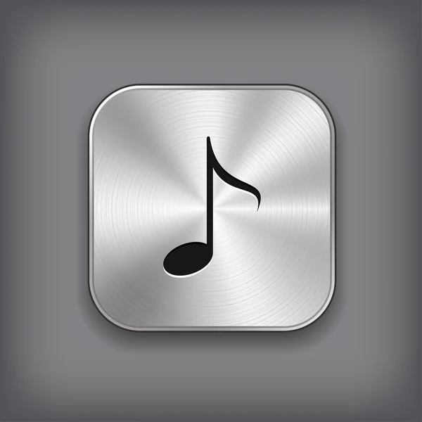 Muziek notitiepictogram - vector metalen app knop — Stockvector