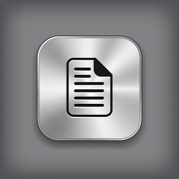 Document icon - vector metal app button — Stock Vector