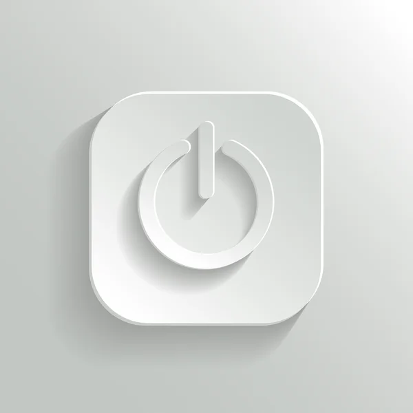 Icono de encendido - botón blanco app vector — Vector de stock