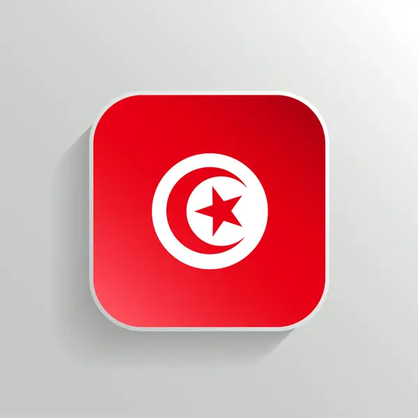 Vector Button - Tunisia Flag Icon — Stock Vector