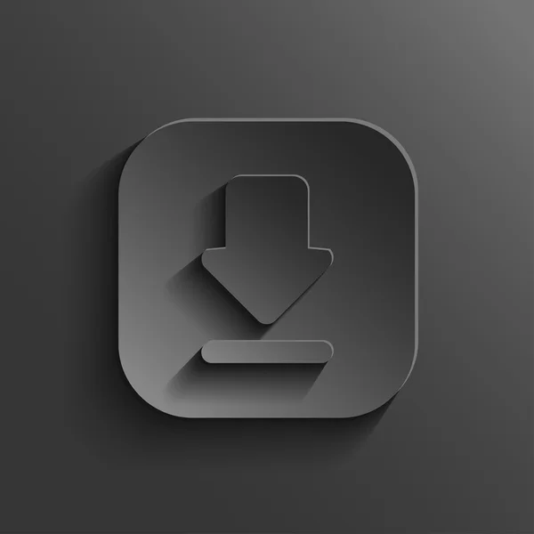 Ícone de download - vetor botão app preto — Vetor de Stock
