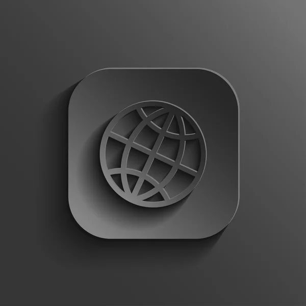 Globus-Symbol - Vektor schwarze App-Taste — Stockvektor