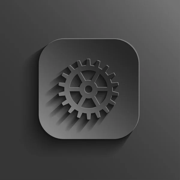 Icono de engranaje - botón de aplicación negro vector — Vector de stock
