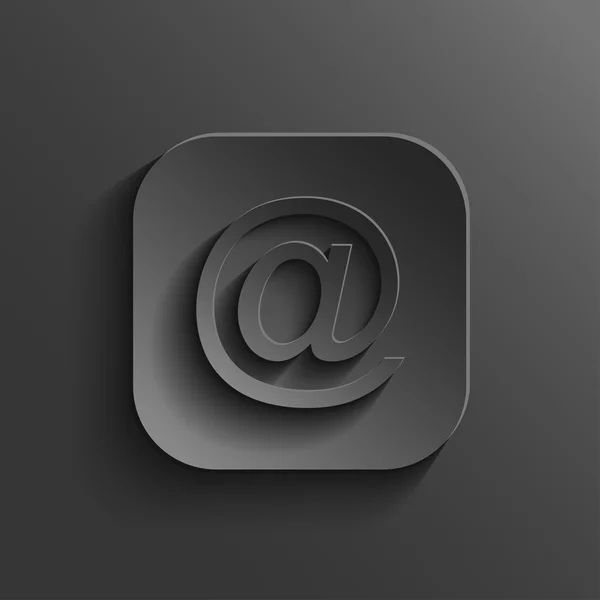 メール アイコン - ベクトル黒アプリ] ボタン — ストックベクタ