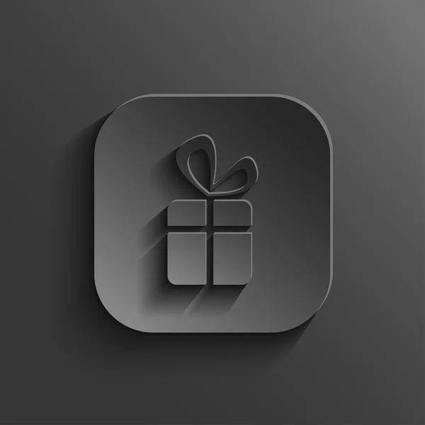 Geschenk-Symbol - Vektor schwarze App-Taste — Stockvektor