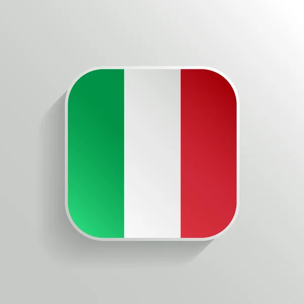 Vector Button - Italy Flag Icon — Stock Vector