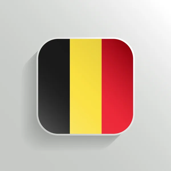 Bouton vectoriel - Icône du drapeau belge — Image vectorielle