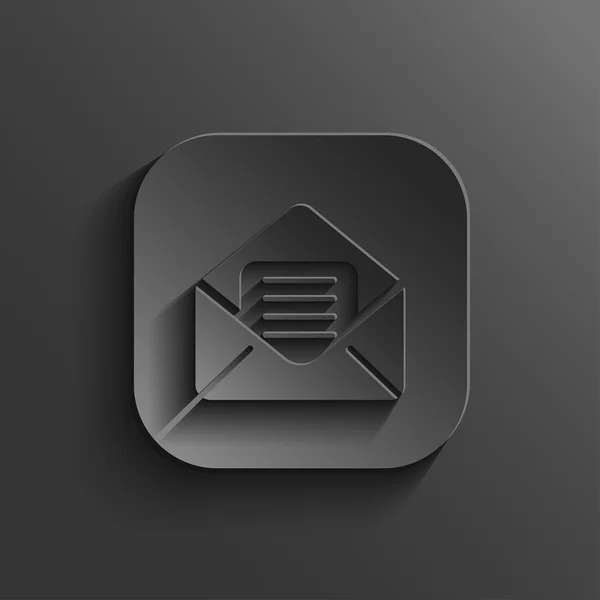 Icono de correo - botón de aplicación negro vector — Archivo Imágenes Vectoriales