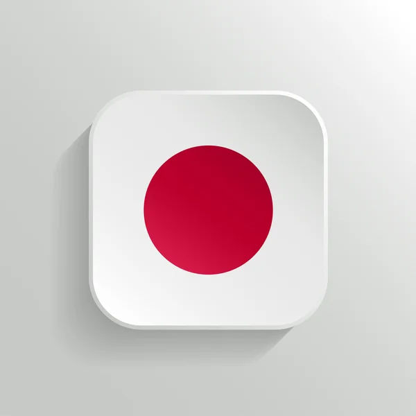 Vektorové tlačítko - ikona příznaku Japonsko — Stockový vektor