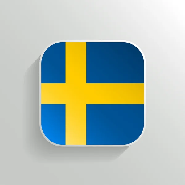 Vector Button - Sweden Flag Icon — Stock Vector