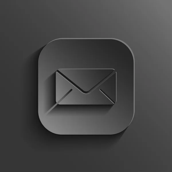 Ícone de correio - vetor botão app preto — Vetor de Stock