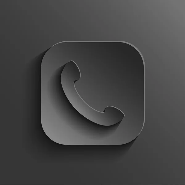 Ícone do telefone - vetor botão app preto —  Vetores de Stock