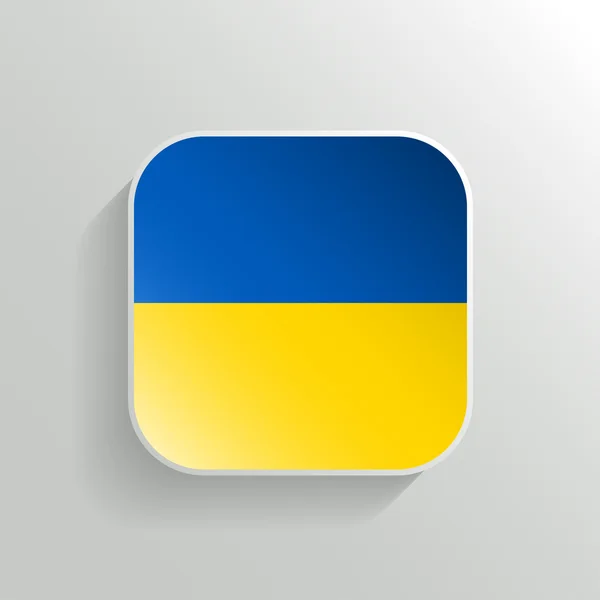 Векторная кнопка - икона флага Украины — стоковый вектор