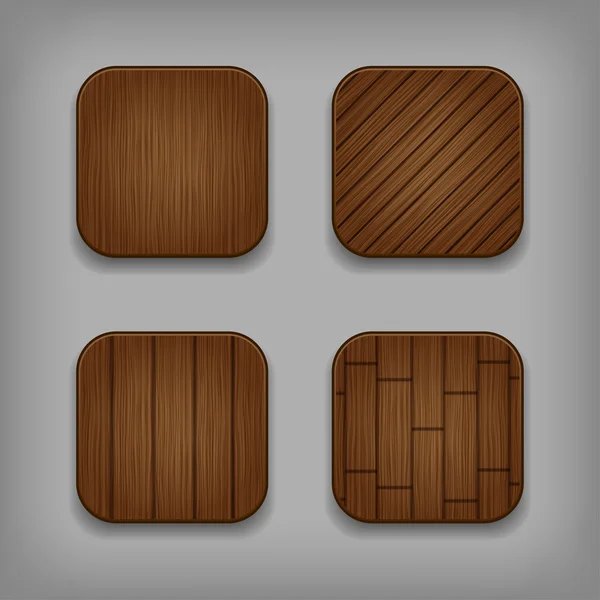 Vector houten knoppen set — Stockvector