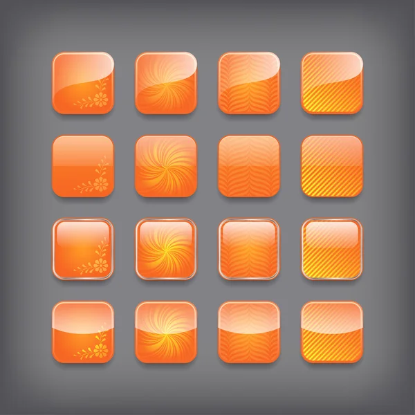 Ensemble de boutons orange vierges — Image vectorielle