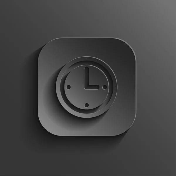 Uhr-Symbol - Vektor schwarze App-Taste — Stockvektor