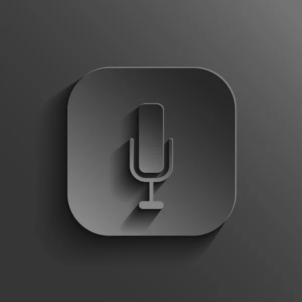 Mikrofon simgesi - vektör siyah app düğmesi — Stok Vektör
